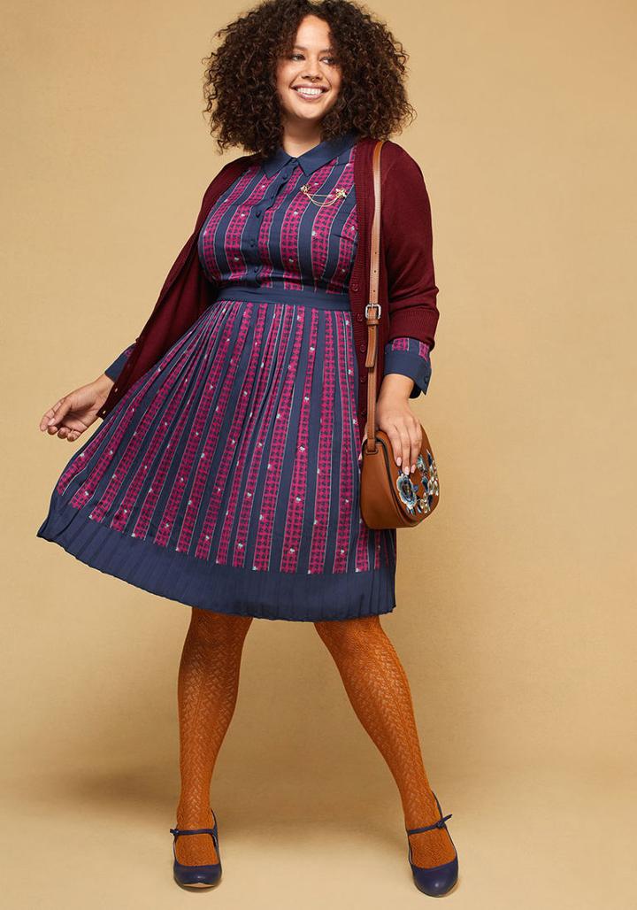 Modcloth Just My Typist Shirt Dress In Clover Stripe