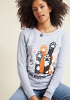 Modcloth What De-meow-cracy Looks Like Pullover In L