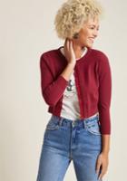 Modcloth Cropped Cardigan With Ruffle Trim In 3x