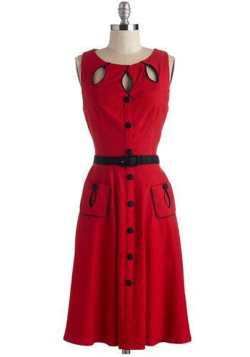 Silverstop Swell-heeled Dress In Ruby A-line