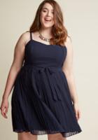 Modcloth Posh Prompting A-line Dress In Navy In 4x