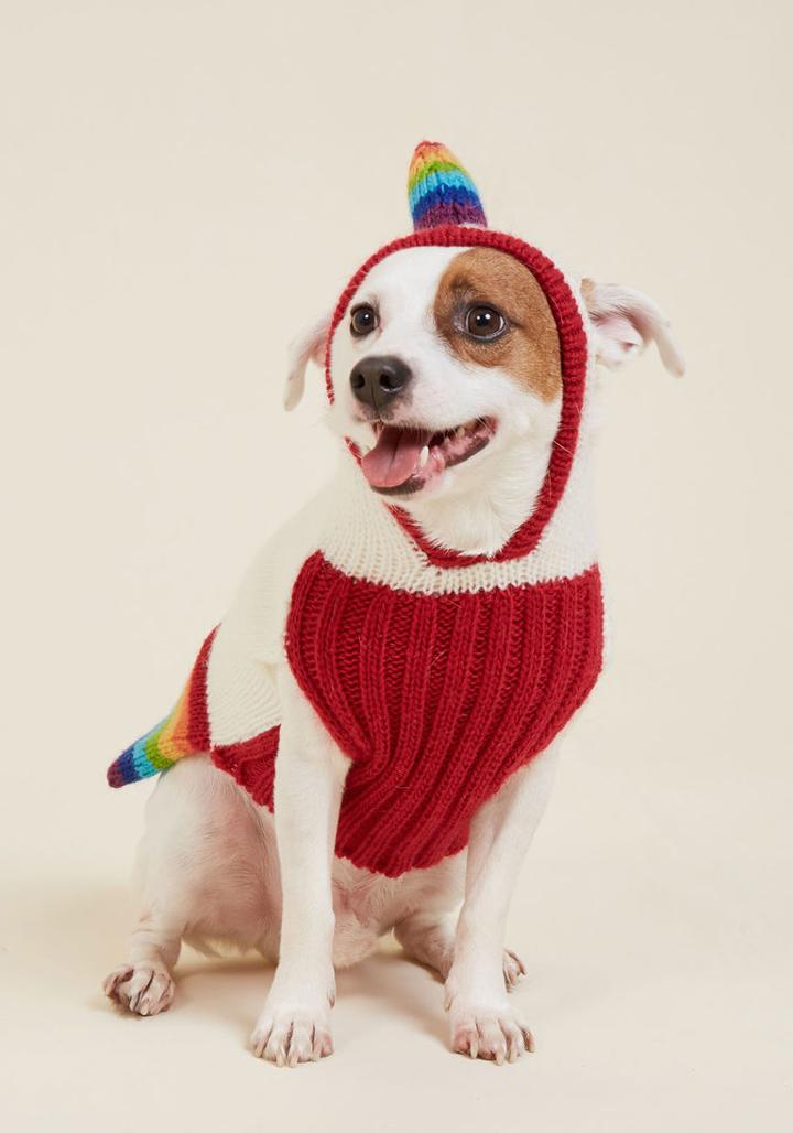 Modcloth Kooky Pooch Dog Sweater In Unicorn