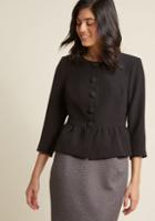 Modcloth Cropped Button-up Peplum Jacket In S