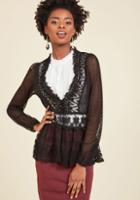 Modcloth Delicate Diner Lace Jacket In Black