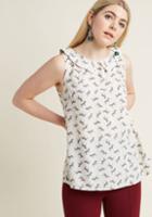 Modcloth To The Nines Sleeveless Top In Zebras In S