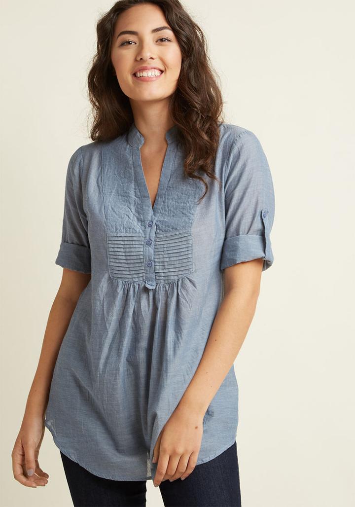 Modcloth Back Road Ramble Tunic In Stream In L