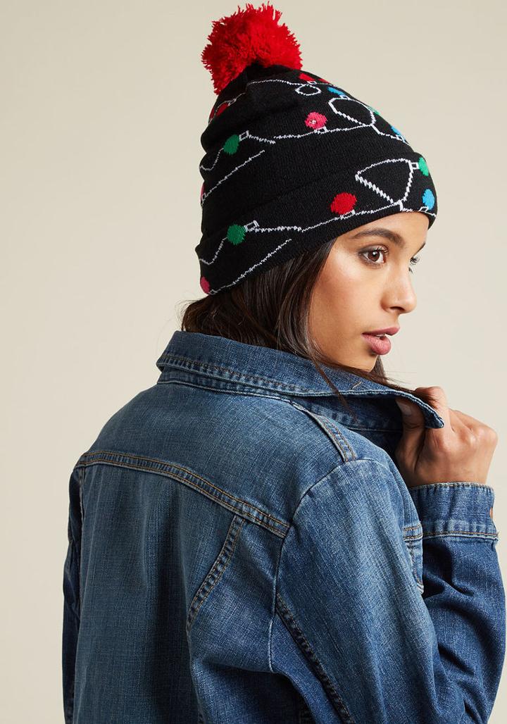 Modcloth Be Light With You Led Pom-pom Hat
