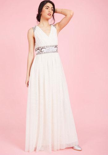  Cherished Merriment Maxi Dress In Ivory In 2x