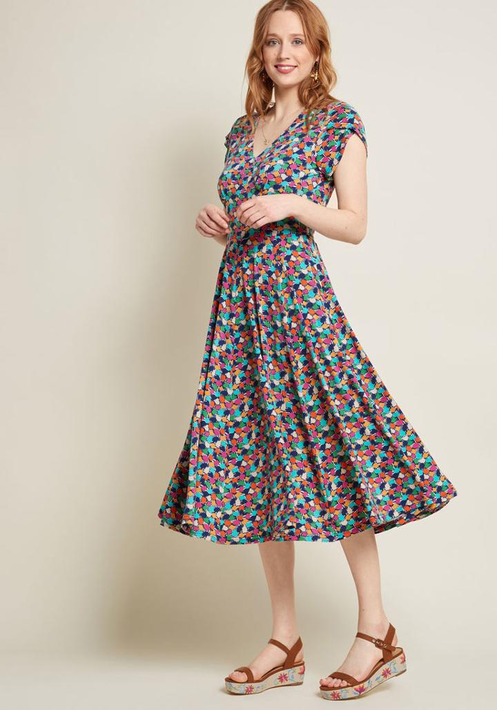 Modcloth Confetti Creativity Midi Dress In 2x