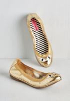 Betseyjohnsonfootwear Lookin' Mighty Feline Flat In Gold