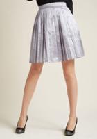 Modcloth Pleated Party Skirt In Silver In Xl