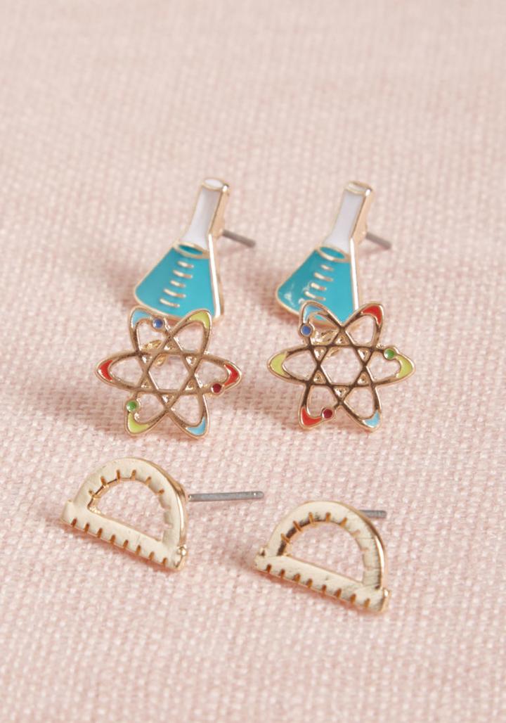 Modcloth Stylish Scientist Earring Set