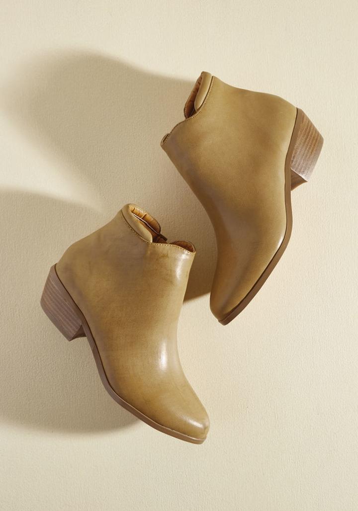 Modcloth Well-versatiled Vegan Bootie In Sand In 10