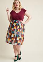 Modcloth Medley In Love A-line Midi Skirt In 1x