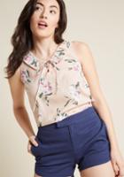 Modcloth Lace-up Lady Collared Blouse In Xl