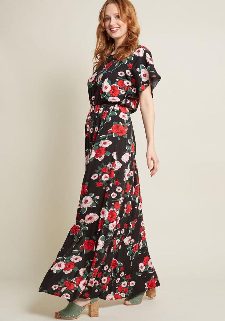 Modcloth Inspired Spirit Floral Maxi Dress In Xl