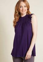 Modcloth Up For Anything Sleeveless Top In Royal Purple In L