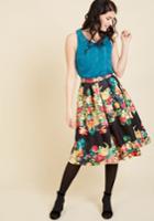  Bouquet Of Beauty A-line Skirt In Noir In S