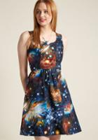 Modcloth Heart And Solar System A-line Dress In 1x