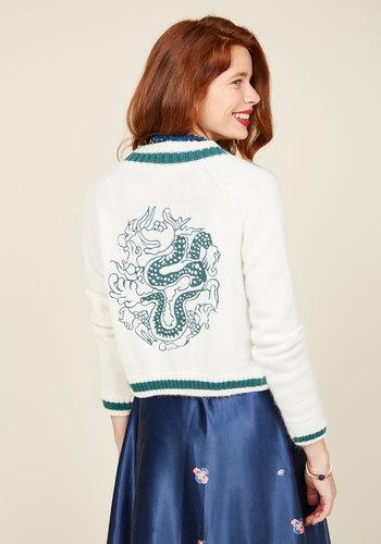  Just The Fortuitous Cardigan In Ivory In Xl