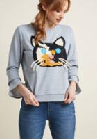 Modcloth Here, Stitchy Stitchy! Embroidered Pullover In M