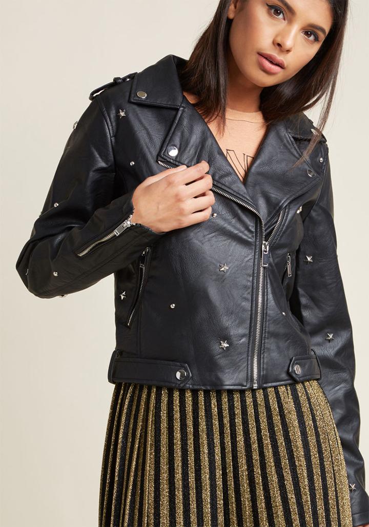 Modcloth Starring Lineup Moto Jacket In S