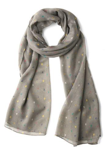 Modcloth Too Cool For Skull Scarf In Grey