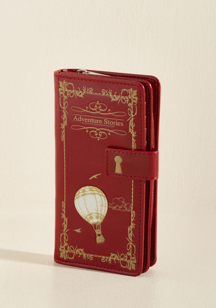Modcloth Adventure Capitalist Wallet In Crimson