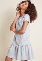 Modcloth Accordingly Casual T-shirt Dress In Grey In 4x