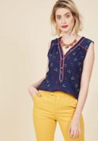Modcloth Cafe Au Soleil Sleeveless Top In Wishbone In M