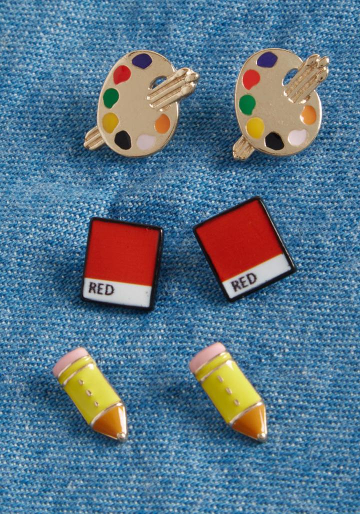 Modcloth Artistic Opinion Earring Set