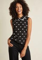 Modcloth Doubly Delightful Sleeveless Top In Black Dinos In Xl