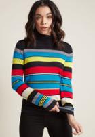 Modcloth Old School Striped Turtleneck Sweater In 3x