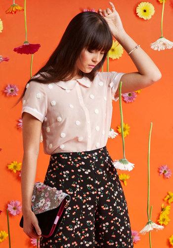  Let's Do Lovely Button-up Top In Puff In 2x