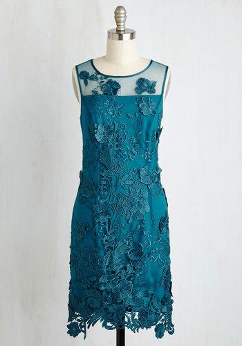 Decode18 Soiree Of Life Dress In Teal