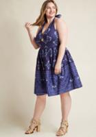 Modcloth Haute Happenstance Fit And Flare Dress In Shibori In Xl