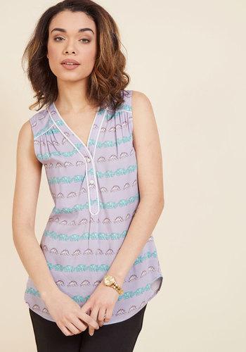  Cafe Au Soleil Sleeveless Top In Dinos In Xxs