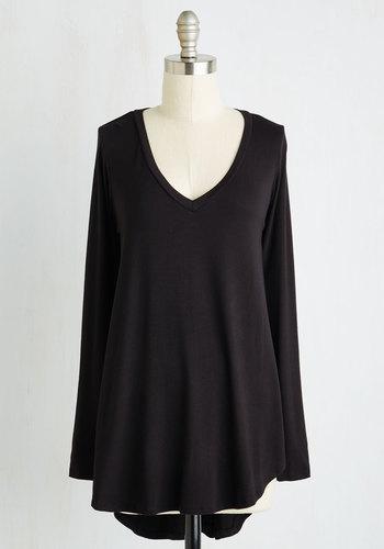  Embracing Basic Long Sleeve Top In Black In Xs
