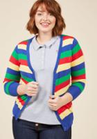 Modcloth Charter School Cardigan In Primary Stripes In L