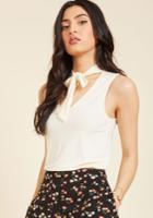  Bold-faced Tie Tank Top In Ivory In 3x