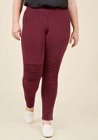 Modcloth My Life's Moto Ponte Pants In Maroon - 1x-3x In 1x