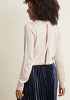 Modcloth Metallic Sweater With Open Back In Pink In L