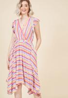  Verified Vacationer Knit Dress In Vibrant Stripes In Xxs