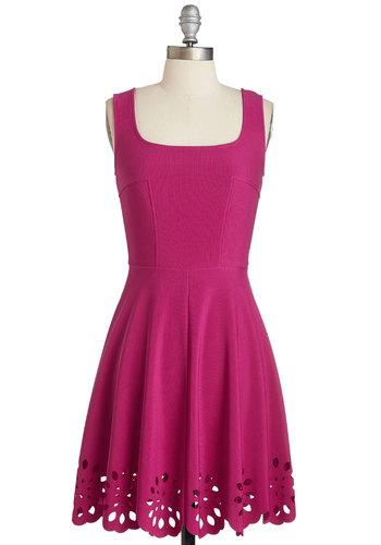 Mysticfashion Eyelet Getaway Dress In Fuchsia
