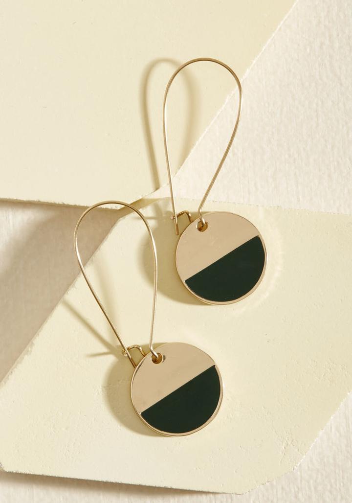 Modcloth Stunning In Circles Earrings In Maroon