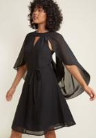 Modcloth Icing On The Cape A-line Dress In Black In 1x