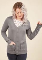 Modcloth Have A Good Knit Cardigan In Grey In 2x