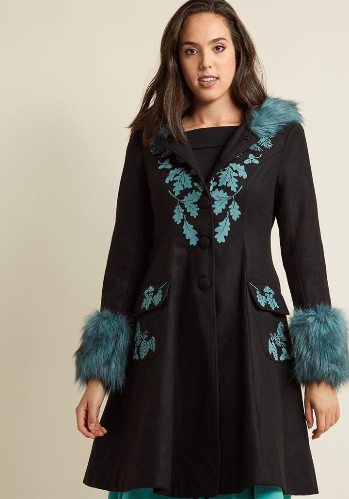 Hellbunny Hell Bunny Northern Glory Fit And Flare Coat In L