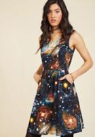  Heart And Solar System A-line Dress In L
