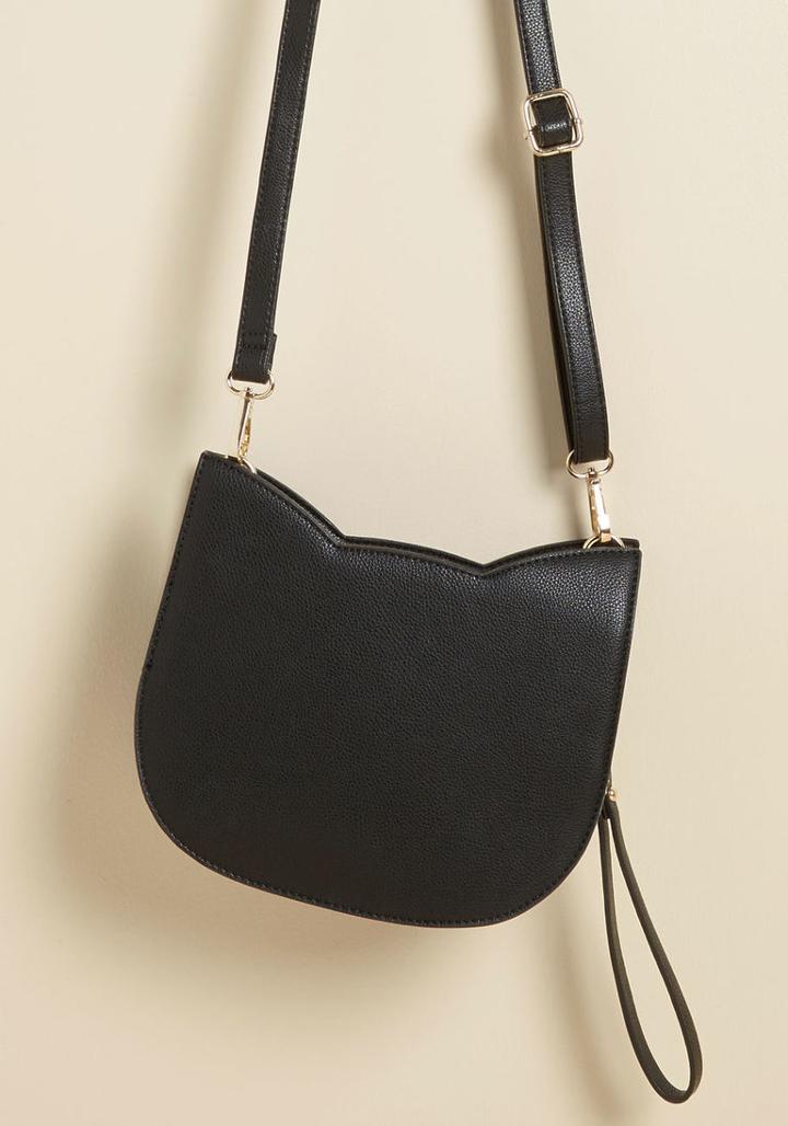 Modcloth No Hard Felines Bag In Black